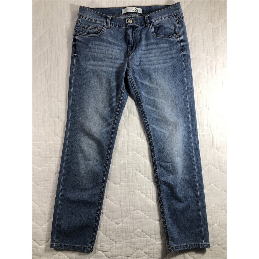 Joe Fresh Jeans Women's Size 8 Denim Blue Boyfriend Skinny‎ Distressing Mid Rise